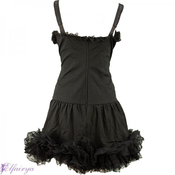 Kurzes Kleid mit Tüll im Gothic-Lolita Style